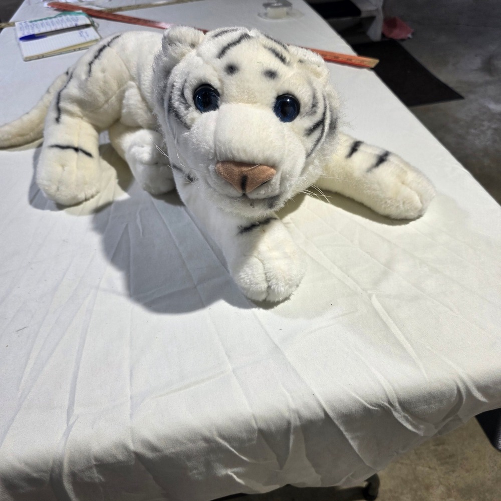 Leosco Stars in the Wild White Tiger Plush Large 22 in Blue Eyes Stuffed Animal